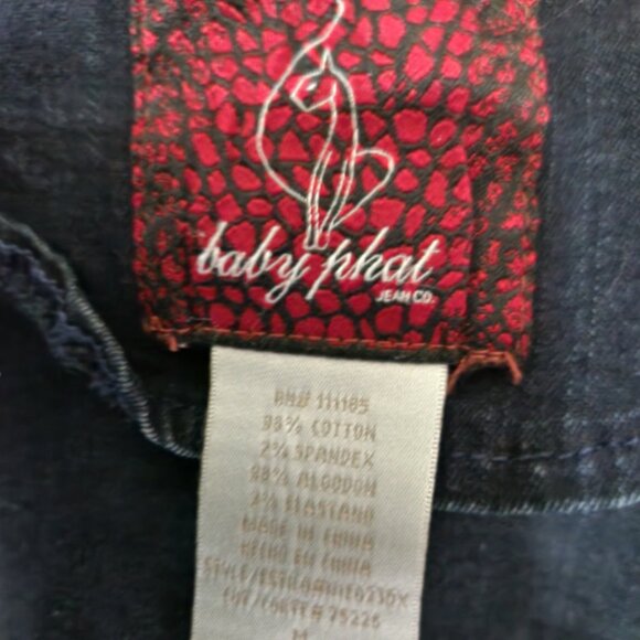 Baby Phat Denim jacket with faux-fur trimmed hood (Dark Denim), Size 2-4, USED - Picture 11 of 16